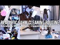 REALISTIC SAHM CLEANING ROUTINE 2022! | EXTREMELY MESSY HOUSE | CLEAN WITH ME MOTIVATION