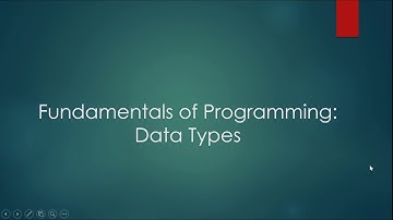Fundamentals of Programming: Data Types