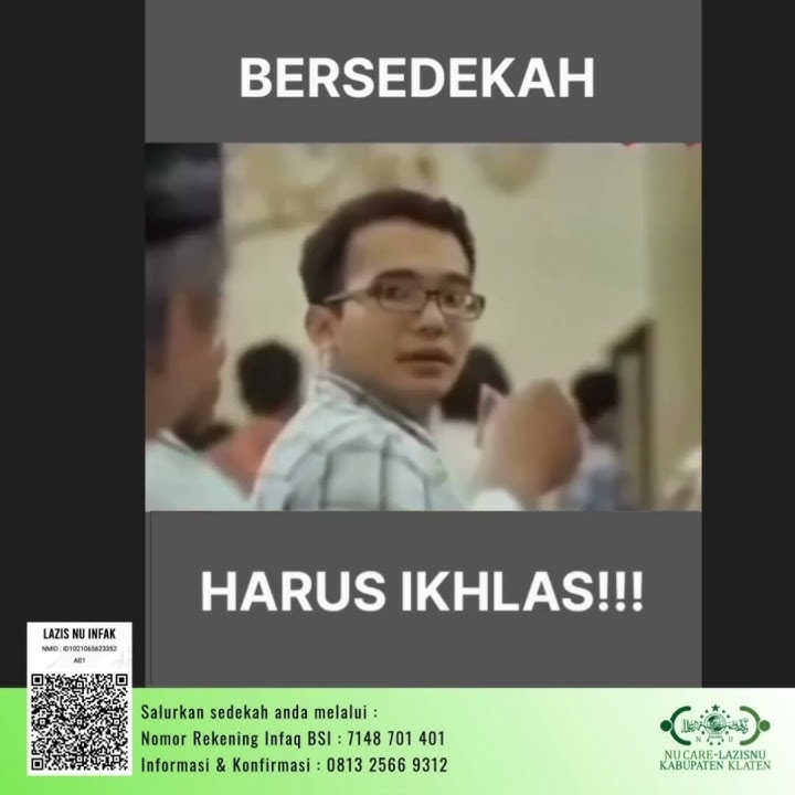 BERSEDEKAH HARUS IKHLAS!! | Meme Infak Sedekah - NU Care LAZISNU Klaten #shorts