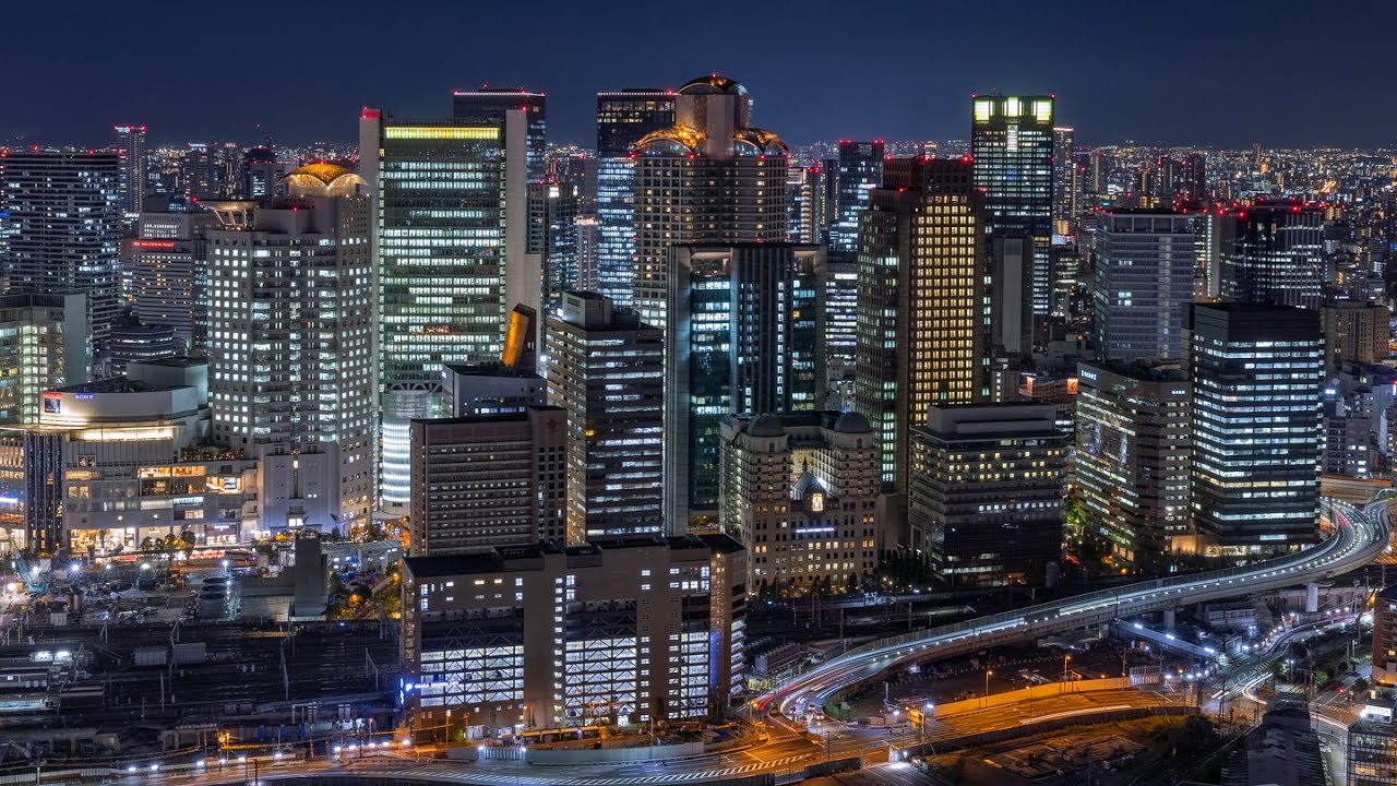 梅田スカイビルからの大阪夜景 Night View Of Osaka From Umeda Sky Building Japan Youtube