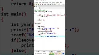 write a C program to check leap year using function