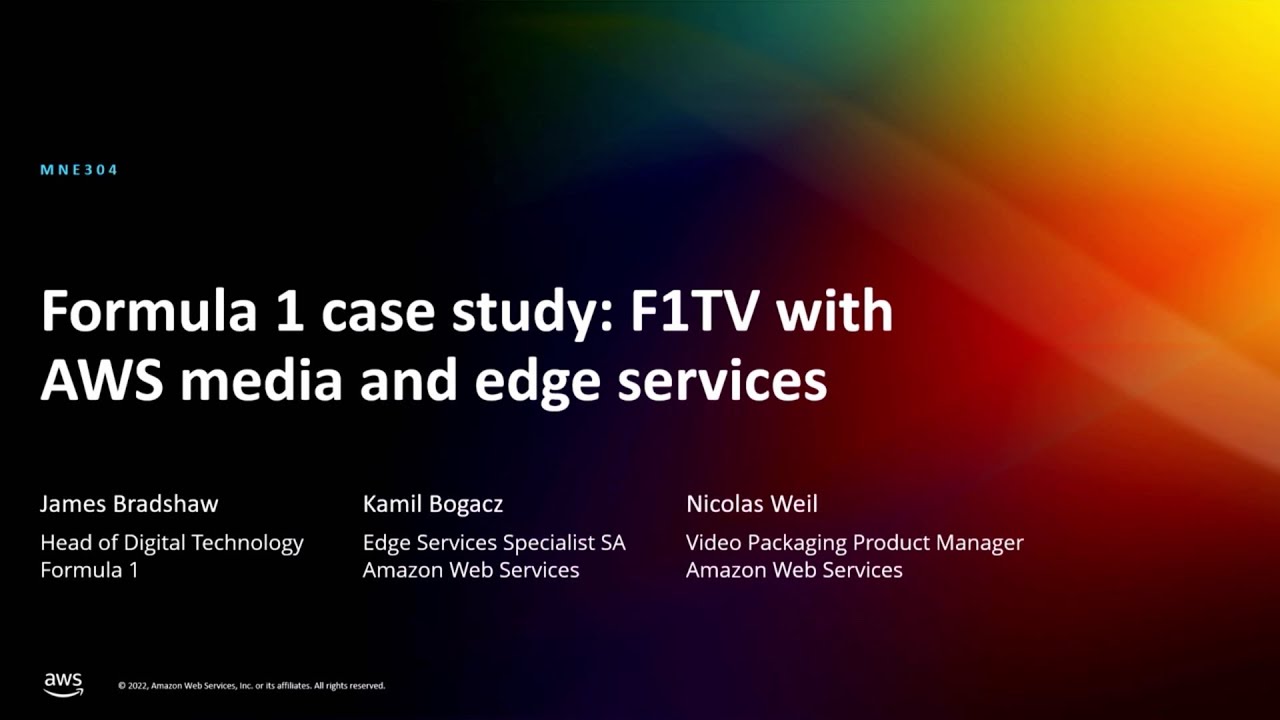 AWS reInvent 2022 - Formula 1 case study F1TV with AWS media and edge services (MNE304)