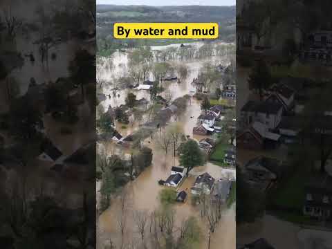 Entire town under water #drone #flooding #flood #weather #kentuckyflood