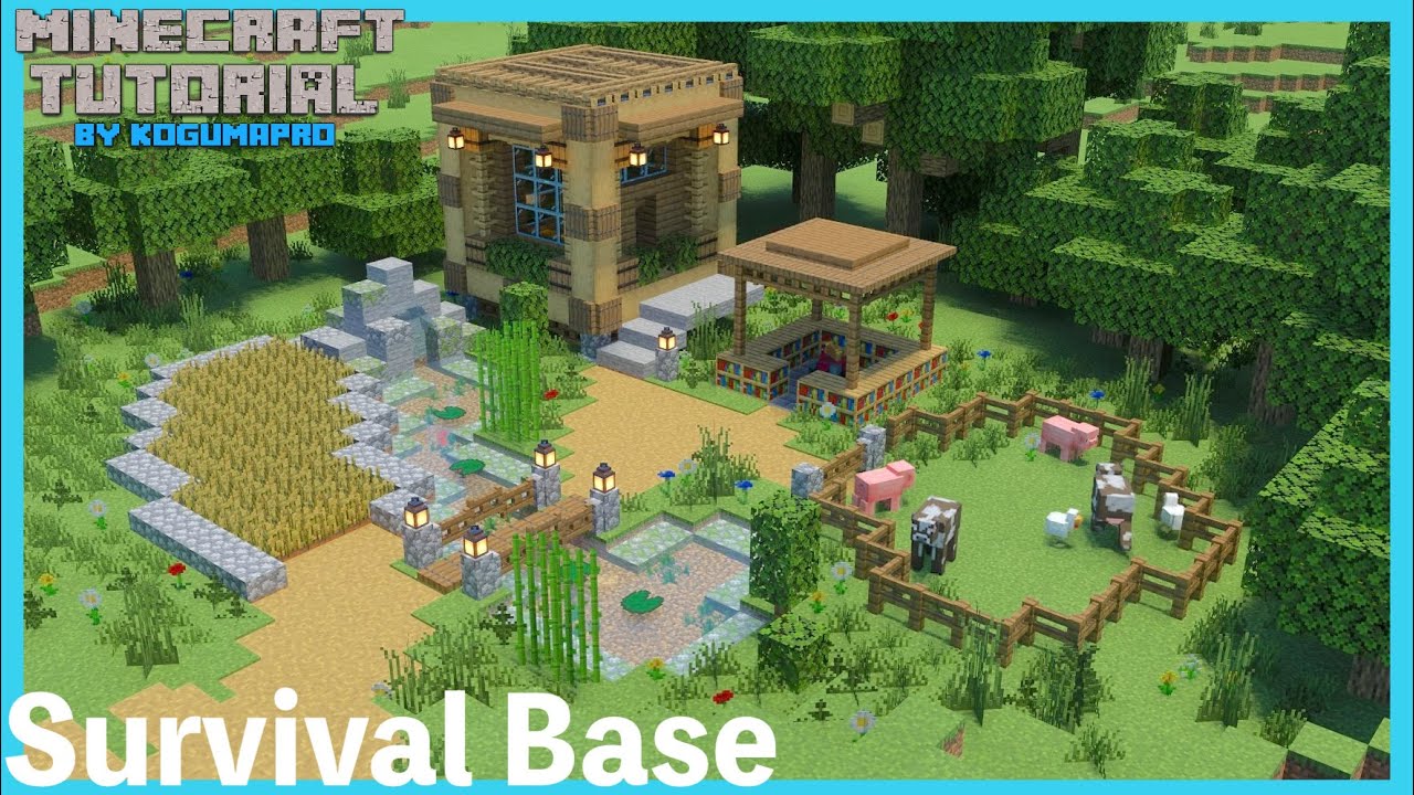 【マインクラフト】色々揃う!サバイバル拠点の作り方【マイクラ建築講座】 - YouTube