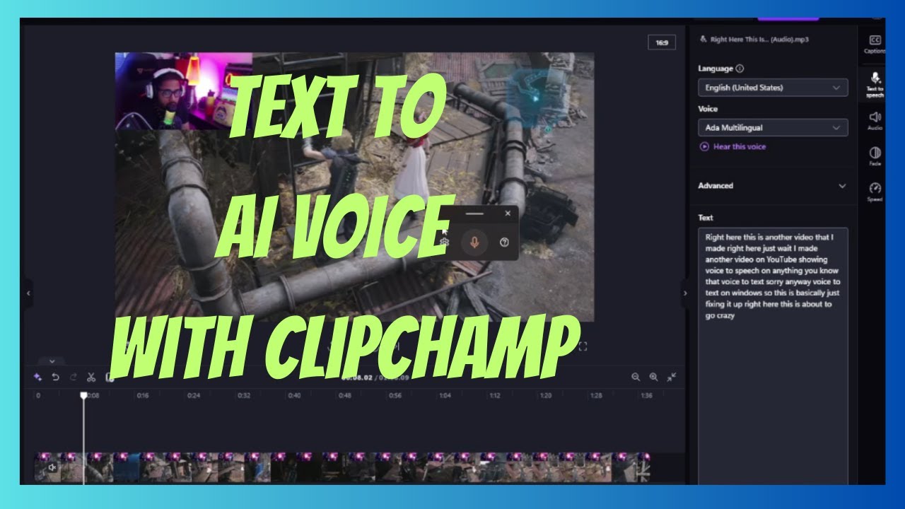 How To Text to AI Voice with ClipChamp For FREE | AquaTechFantasy