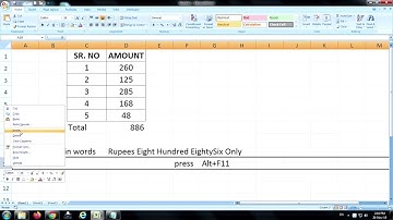 How to Convert Number into Words in Excel in Indian Rupees - Hindi