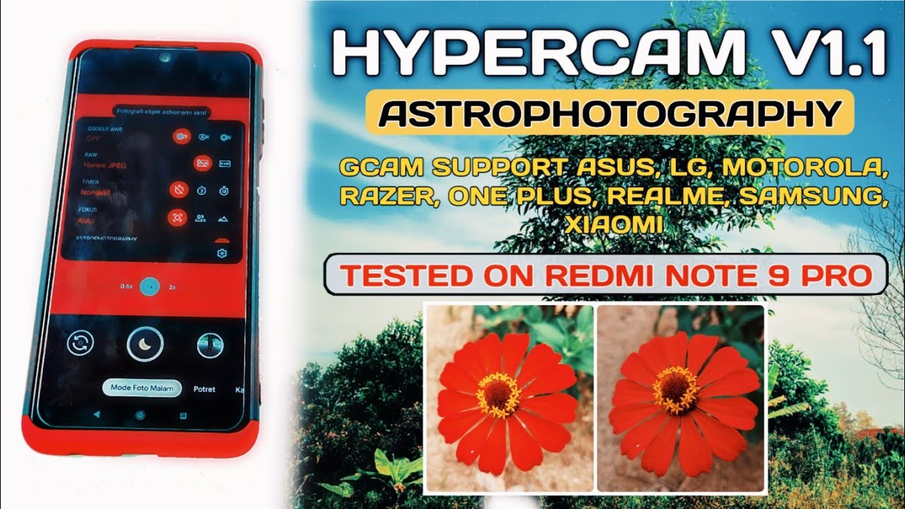 Gcam HyperCam v1.1 Mode Astro, Aux Lens Hasil Mantap | Tested On Redmi Note 9 Pro
