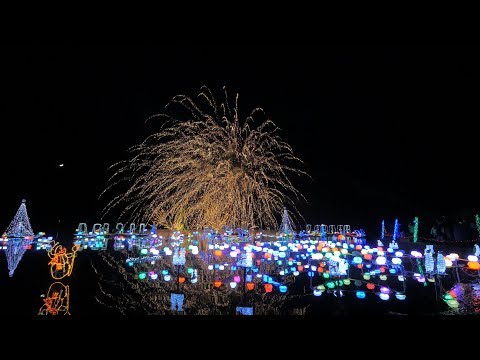 榛名湖イルミネーションフェスタ2018「音楽と光のショー」「イルミネーションと花火」Haruna Lake illumination festa fireworks