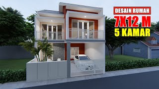 DESAIN RUMAH 7X12 M DENGAN 5 KAMAR TIDUR screenshot 4