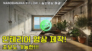스케치업 → 실사 영상 자동 변환?! 초보도 가능한 AI 인테리어 영상 제작법(NANOBANANA × FLOW 실사화 워크플로우) (by 뽁숑이)