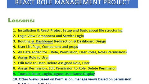 #9 React Role Management Project Bangla Video Tutorial Day 8   Toaster in React Logged in user show