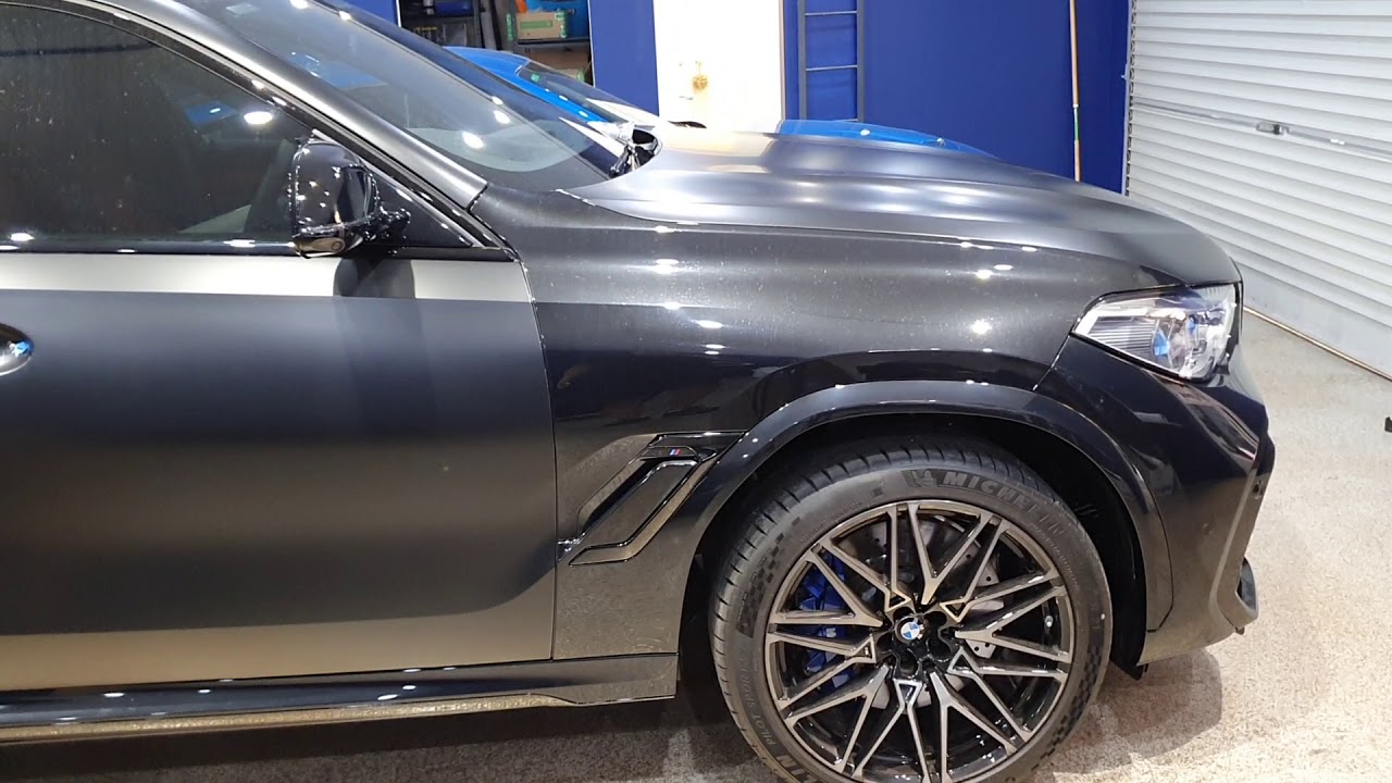 Converting gloss paint to matte/satin using paint protection film ! BMW X6M  Competition