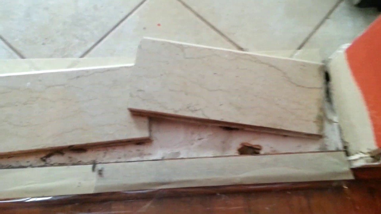 Marble Door Threshold Saddle Crack Restoration Before After