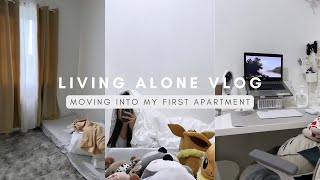 living alone in the Philippines | moving into my first apartment 🤍 | first vlog | lots of unboxing!