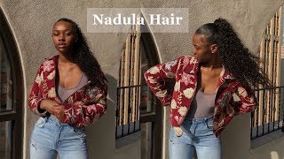 Sleek Part Down the Middle Low Curly Ponytail _ SUPER EASY ft Aliexpress Nadula Hair