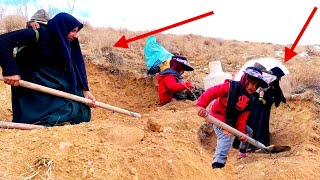 A mother's effort builds a cave for her two children