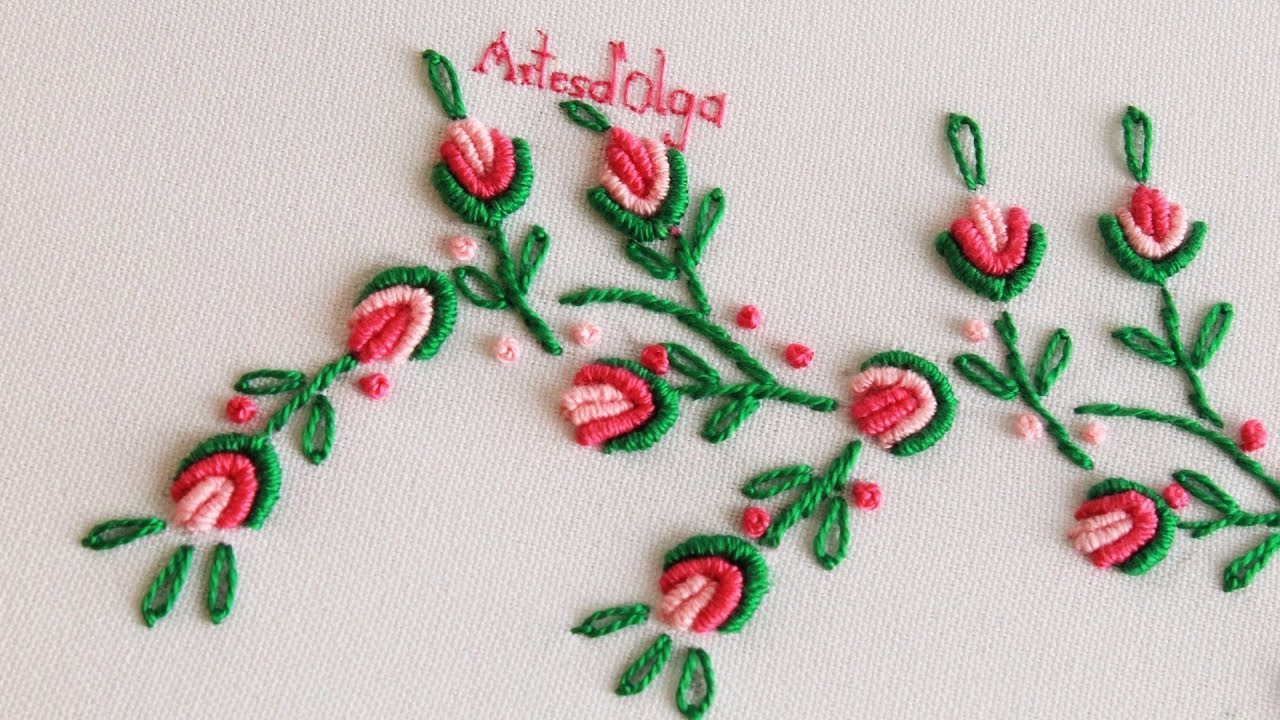 Hand Embroidery: Design for | a Mano: Borde Blusas - YouTube