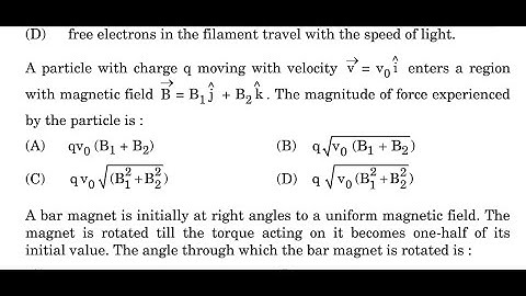 a particle with charge q moving with velocity v= vo i enters a region with magnetic field B = B1 j +