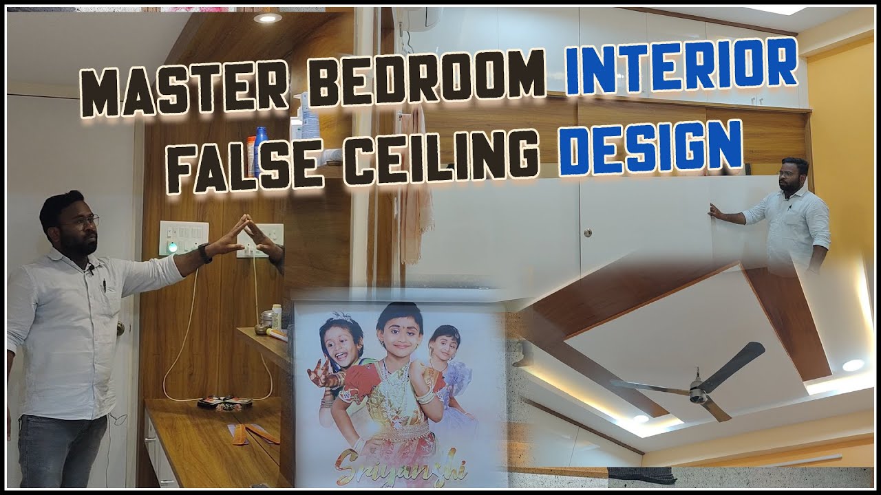 2 BHK Master Bedroom Interior Design With Ward Robe , False Ceiling  - Telugu Pani Interiors