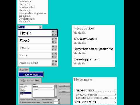 Word 2003 Table Des Matières
