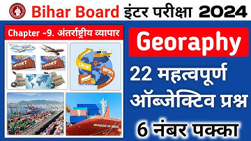 12th geography important objective question 2024 || Class 12 geography chapter 9 vvi objective 2024