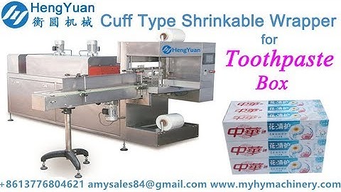 Cuff type heat tunnel film shrink wrapping machine for toothpaste boxes wrapper