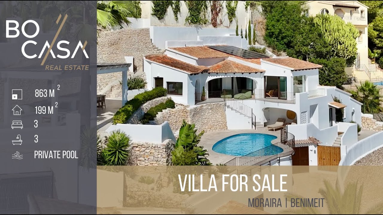Luxury Mediterranean villa with panoramic views for sale in MORAIRA | Benimeit