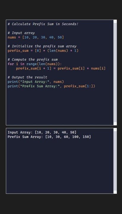 Calculate Prefix Sum Quickly in Python #python #prefixsum #python3 ...