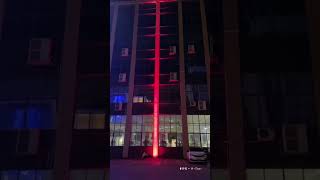 Facade lighting effect test for 400W RGBW LED flood light 6degrees ~~