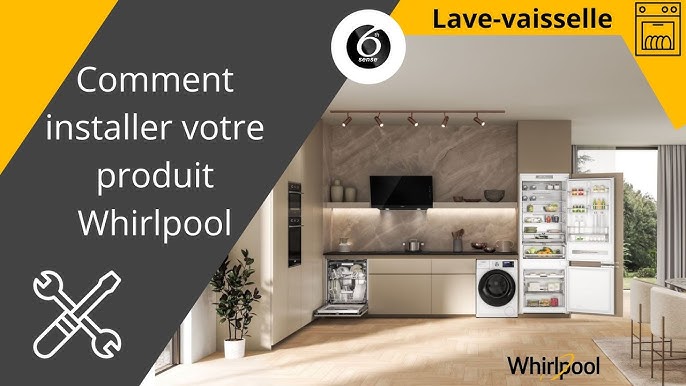 Lave vaisselle encastrable 60 cm Whirlpool WBC3C26 - Lave vaisselle  integrable Bandeau blanc - Classe énergétique A++ / Affichage temps restant  