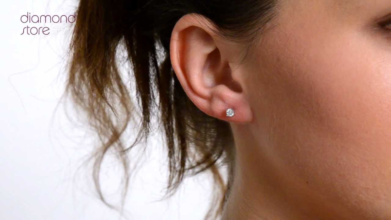 FG23 52Y - 3.4mm Platinum 0.30ct Diamond Stud Earrings