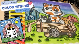 Relaxing ASMR Coloring | Wagon Full of Kittens on the Farm! 🐱✨ (Using 20+ Year Old Markers) screenshot 3