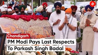 PM Narendra Modi Pays Last Respects To Parkash Singh Badal In Chandigarh