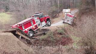 Bridge Collapse With Fire Truck
