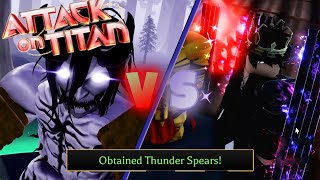 FINALLY OBTAINED THUNDER SPEARS in Attack on Titan Revolution! Are they better than Titan Shifting?!