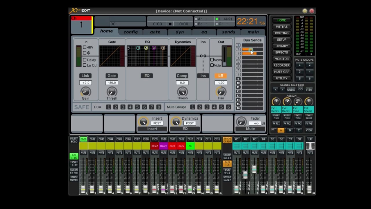 베링거 X32 Sends on Fader 설명 YouTube