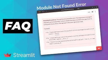 Streamlit FAQ on ModuleNotFoundError