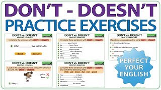 DON'T - DOESN'T - English Practice Exercises | Activities to Learn English | ESOL Exercises