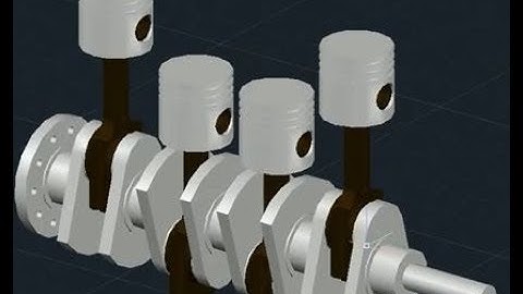 Crank shaft,Connecting rod,Piston assembly in Autocad