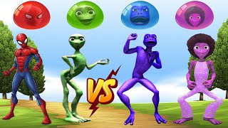 dance challenge dame tu cosita vs spiderman vs patila vs me kemaste 👽 Alien Green dance challenge 👽 Resimi