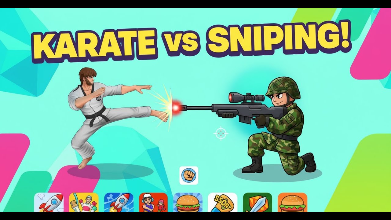 Epic Showdown: Karate Fighter vs Sniper Battle! | Poki Games Gameplay | Bubble