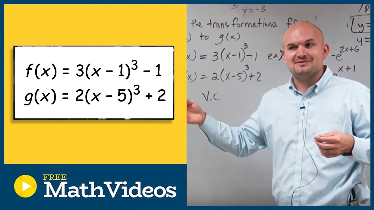 What Transformations Are Between Fx And Gx Cubic Functions Youtube