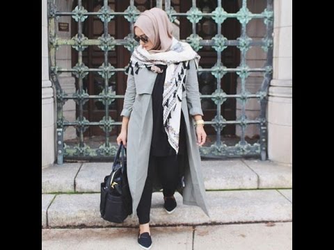 ملابس محجبات باللون الرمادي ملابس كاجوال للبنات Casual Hijab