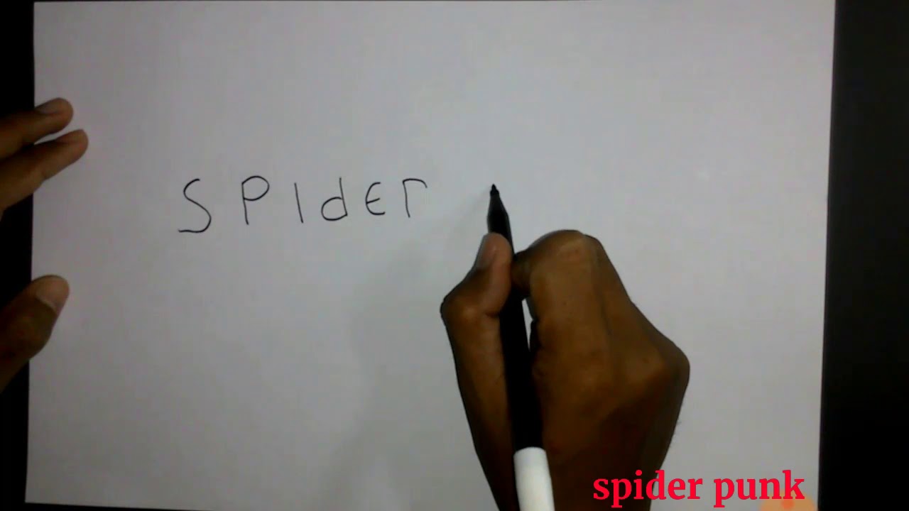 Drawing How To Trun Words Into The Cartoon 1 Spider Punk YouTube