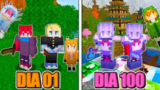 Sobrevivi 100 Dias no Mundo de Anime no Minecraft