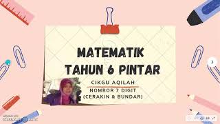 Matematik Tahun 6 Cerakin & Bundar Matematik Tahun 6 Cerakin & Bundar