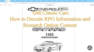 General Motors Option Codes - How to Decode Service Parts Label and Determine Option Content