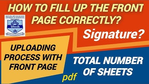 How To Fillup & Upload Makaut Even Backlog Exam Answer Sheet Correctly With pdf Format