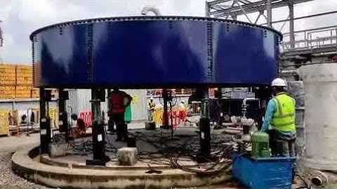 Erection of multiple water storage tanks in (Bolted-type) Hydraulic Tank jacking System.