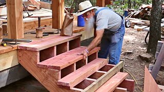 How to Lay Out , Cut and Install Porch Steps, Paradise Point  Ep 21